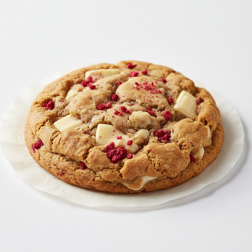 Raspberry with Belgian White Chocolate cookie